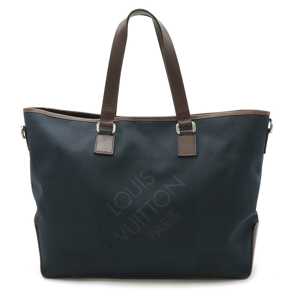 LOUIS VUITTON Damier Geant Cabas East West Tote Bag Shoulder Blue Ocean Strap